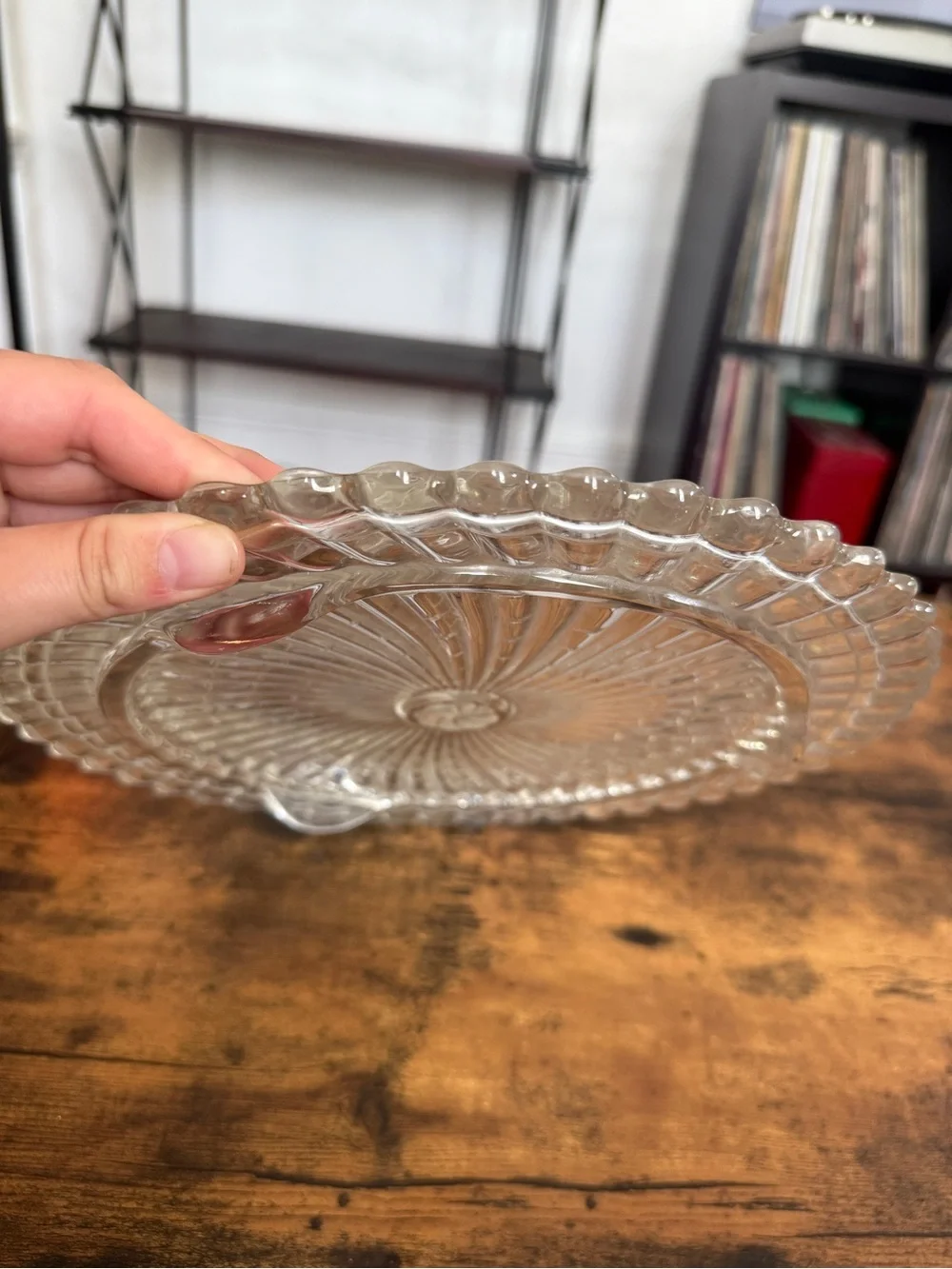 Clear Glass Scalloped Serving Plate - Elegant Home Dining